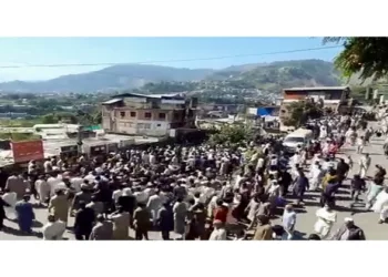 People protesting against Pakistan in PoJK
