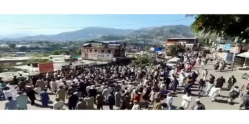 People protesting against Pakistan in PoJK