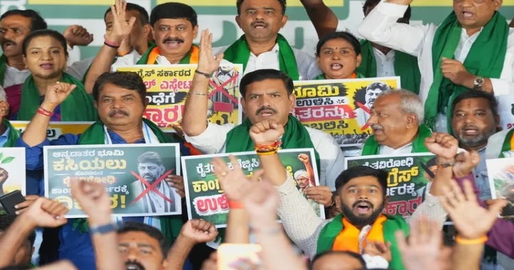 BJP Protest against Bidadi Township project