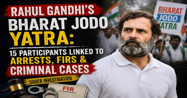 Bharat Jodo Yatra has faced scrutiny over participation of several individuals later linked to arrests, FIRs & major criminal controversies