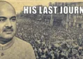 A section of the vast procession paying homage to Dr Syama Prasad Mookerjee