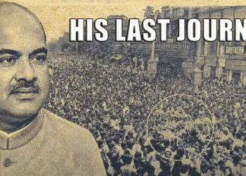 A section of the vast procession paying homage to Dr Syama Prasad Mookerjee
