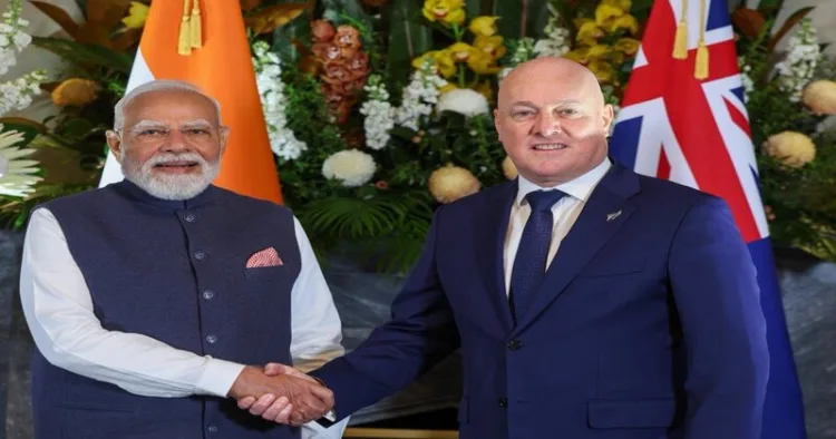 Prime Minister Narendra Modi and New Zealand Prime Minister Christopher Luxon