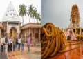 (Left) SJTA Chief Administrator Dr. Arvind Kumar Padhee reviews works at Shri Gundicha Temple in preparation for Rath Yatra 2026 (Right) Construction of the three sacred chariots for Mahaprabhu Jagannath, Balabhadra and Devi Subhadra is progressing steadily ahead of the Holy Shree Gundicha Yatra (Rath Yatra) 2026 in Puri