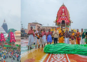 The deities' three chariots are ready for the sacred Shree Gundicha Yatra