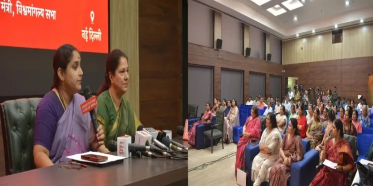 Dr. Vrushali Joshi, National Organising Secretary of Vishwa Mangalya Sabha briefing the media about the upcoming historic dialogue on contemporary motherhood by RSS Sarsanghchalak Dr Mohan Bhagwat
