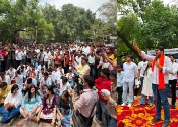 ABVP wages protest demanding Increase in Seats for One-Year Postgraduate Programmes
