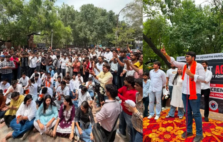 ABVP wages protest demanding Increase in Seats for One-Year Postgraduate Programmes