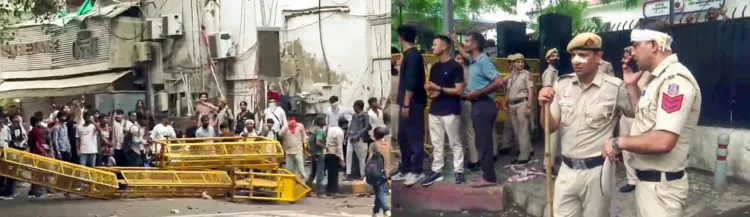 Delhi Protest has turned violent with CJP supporters hitting policemen and vandalising the property