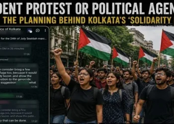 Internal planning chats have raised questions over the political messaging behind Kolkata's proposed student solidarity march (AI generated Image)