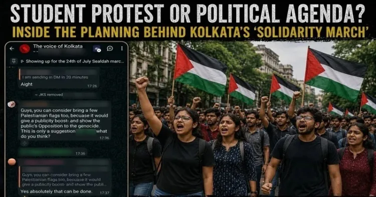 Internal planning chats have raised questions over the political messaging behind Kolkata's proposed student solidarity march (AI generated Image)