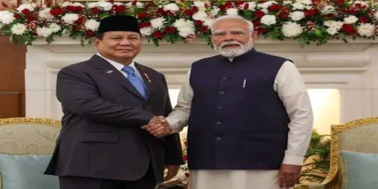 Indonesia President Prabowo Subianto and Prime Minister Narendra Modi