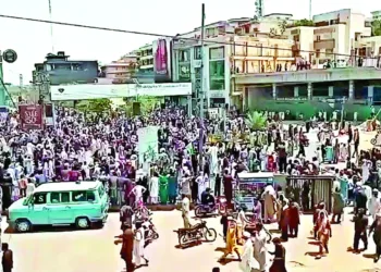 People gather in large numbers during an anti-Pakistan protest, in Muzaffarabad, Pakistan-occupied Jammu and Kashmir