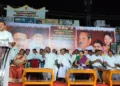 DMK MLA GV Markandayan speaking on stage