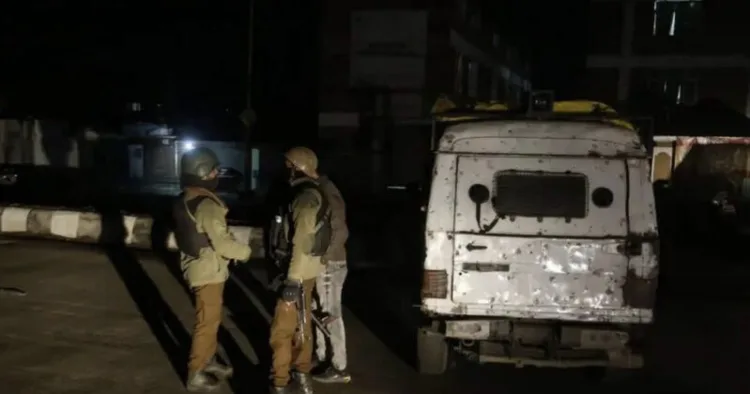 Police cordonedd off the area after the terrorist attack in Kulgam in which 2 Hindus were targeted and killed by the terrorists