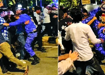 Visuals from the site of protest