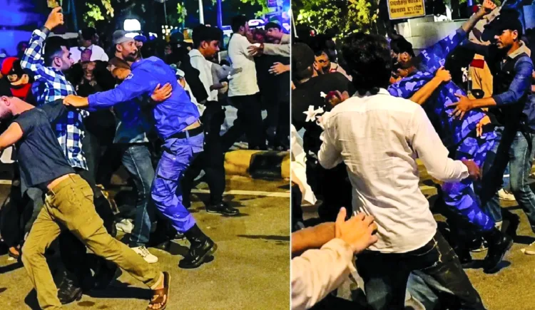 Visuals from the site of protest