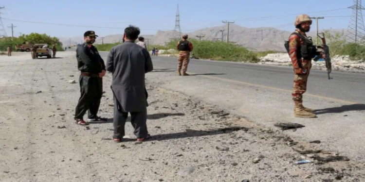 Site after the BLA attacked the Pakistan Army personnel