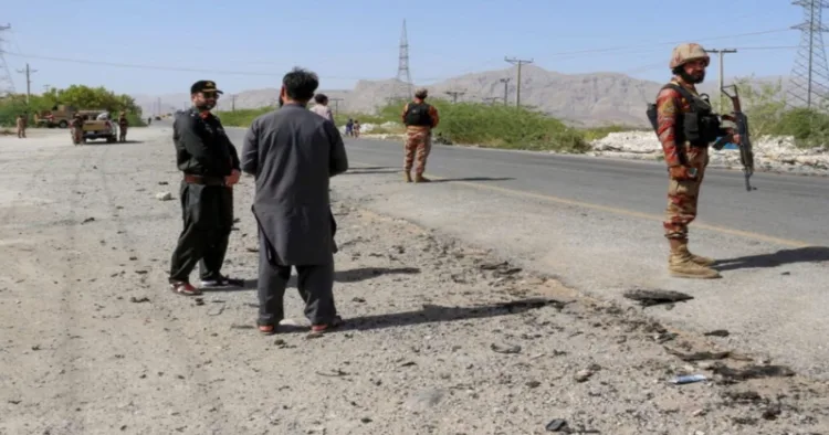 Site after the BLA attacked the Pakistan Army personnel