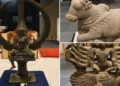 Australia has volunteered to repatriate three temple artefacts to India, following Prime Minister Narendra Modi's participation in the 3rd India–Australia Annual Summit.
These artefacts of Tamil Nadu origin include a stone sculpture of sacred Nandi, a metal Trident with the image of Bhadrakali, and a six-headed Karthikeya statue in stone