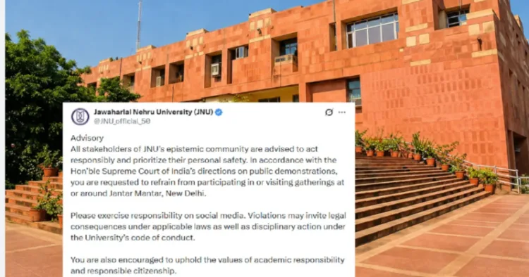 JNU Cites SC Order, Urges Campus Community to Avoid Jantar Mantar