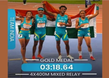 Indian team of Astik Pradhan, Sandra Mol Sabu, Setu Mishra, and Shravani Sachin Sangle