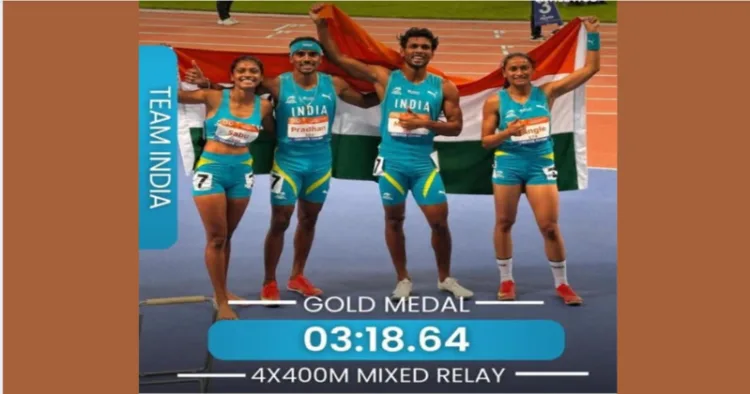 Indian team of Astik Pradhan, Sandra Mol Sabu, Setu Mishra, and Shravani Sachin Sangle