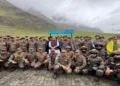 Union Defence Minister Rajnath Singh at Zojila with soldiers on the eve of Kargil Vijay Diwas