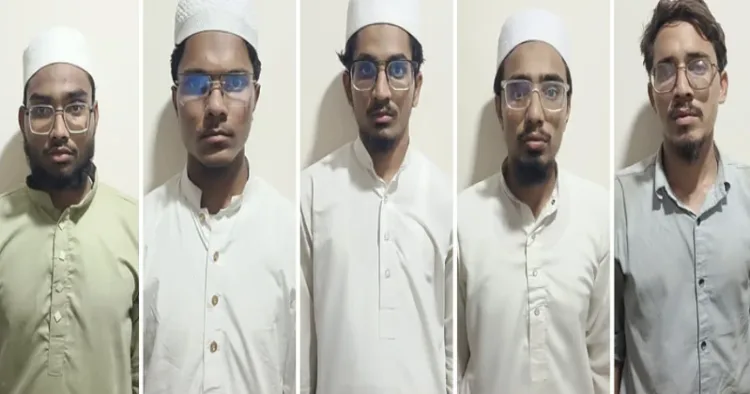 Those arrested have been identified as Md Aiyub Sunasara, Md Aiyub Kadiwal, Md Hasan Karadiya, Md Shafi Mukhi and Bilal Abid Shera. (Source: Gujarat ATS)