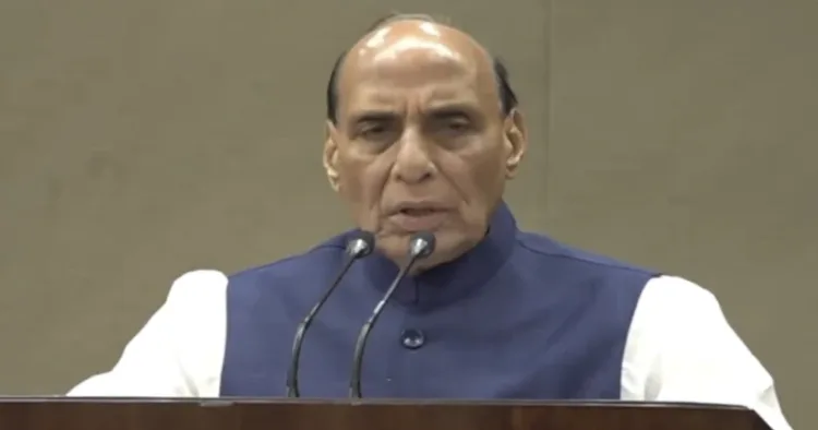 Defence Minister Rajnath Singh at launch of 'RSS@100' authored by Shyam Jaju and Anupam Trivedi
