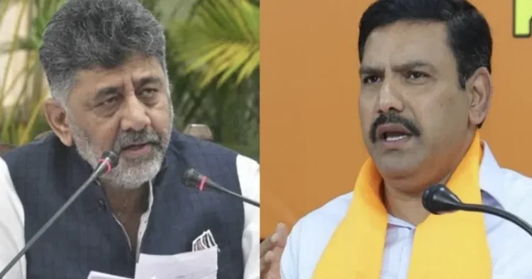 Chief Minister D.K. Shivakumar (Left), Karnataka BJP president BY Vijeyendra (Right)