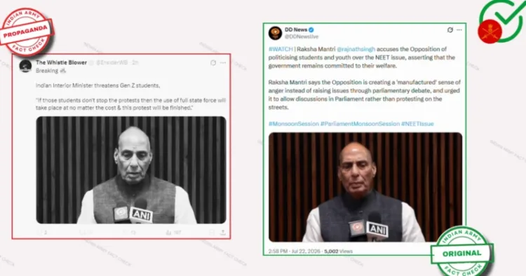 Indian Army exposes Pakistani deepfake video of Defence Minister Rajnath Singh