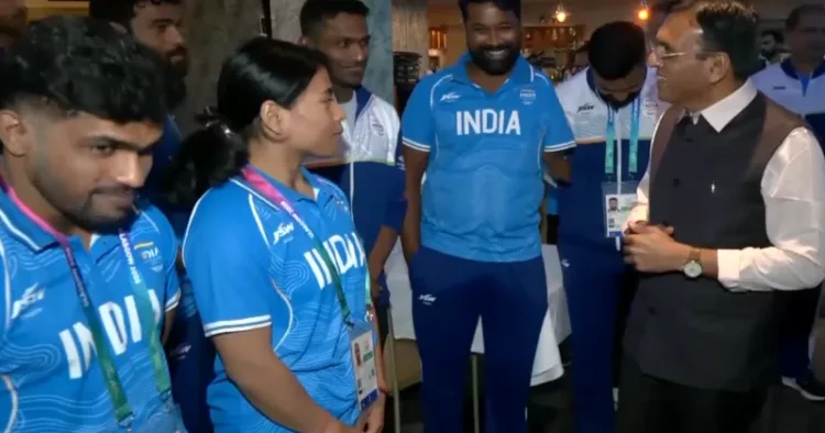 Union Minister Mansukh Mandaviya urged India’s 124-member contingent in Glasgow to compete with passion