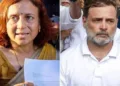 Gitanjali J. Angmo (Left), Rahul Gandhi (Right)