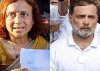Gitanjali J. Angmo (Left), Rahul Gandhi (Right)