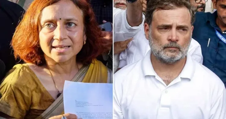 Gitanjali J. Angmo (Left), Rahul Gandhi (Right)