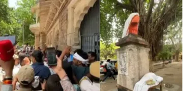 NSUI and ABVP supporters clash in Kota college over the damaged statue of Swami Vivekananda