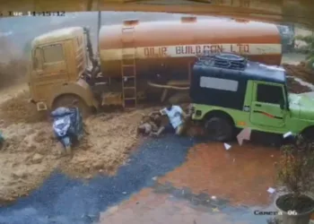 Screengrab from CCTV footage of the devastating landslide at Kalladi near the Anakkampoyil-Kalladi-Meppadi twin tunnel project in Wayanad