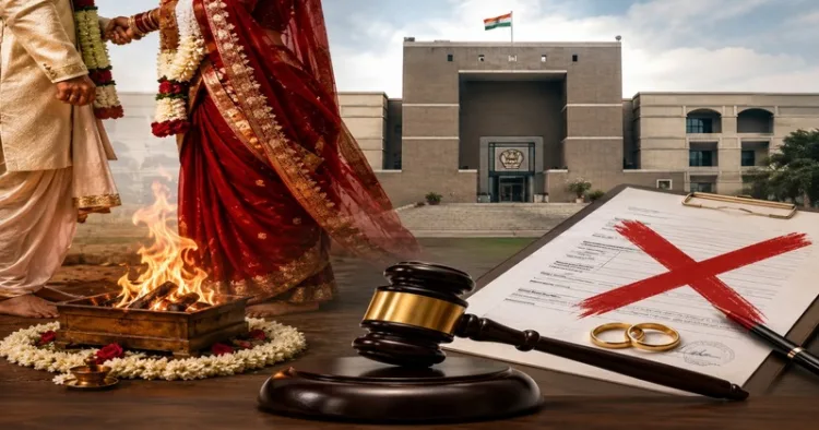 Gujarat HC has ruled that a Hindu marriage is not legally valid without essential rites like Saat Pheras (AI-generated image)