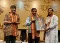 Editor of Organiser Weekly Prafulla Ketkar and West Bengal Governor R N Ravi at the Narad Jayanti Udjapan & Narad Samman 2026