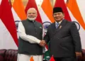 Prime Minister Narendra Modi with Indonesia President Prabowo Subianto