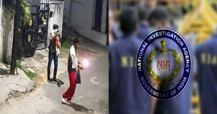 Two men attacking the Rashtriya Swayamsevak Sangh (RSS) office in Jharkhand's Ranchi with petrol bombs