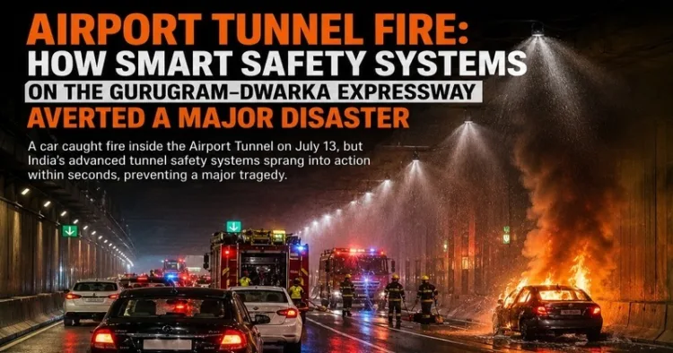 A car fire inside the Airport Tunnel on the Gurugram–Dwarka Expressway showcased how smart safety systems can save lives