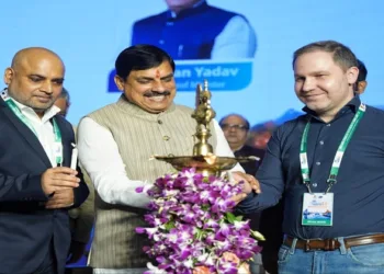 Madhya Pradesh Chief Minister Mohan Yadav speaks at the inauguration of the 'MP Tech Growth Conclave 3.0: GCC, Data Centre and Semiconductor' event, in Bhopal