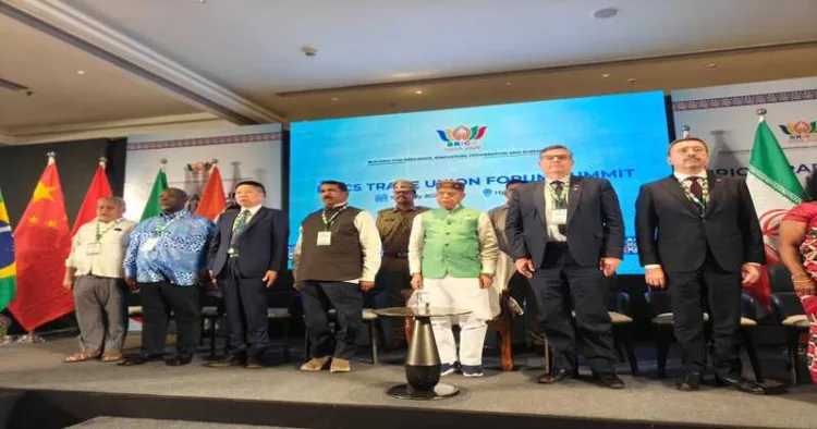 Representatives of the national trade union centers of the BRICS member and partner countries at BRICS Trade Union Forum