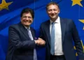 Union Minister Piyush Goyal (Left) and European Commissioner for Agriculture and Food, Christophe Hansen (Right)