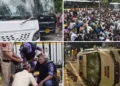 Over 50 police and paramilitary personnel sustain injuries in the violence.