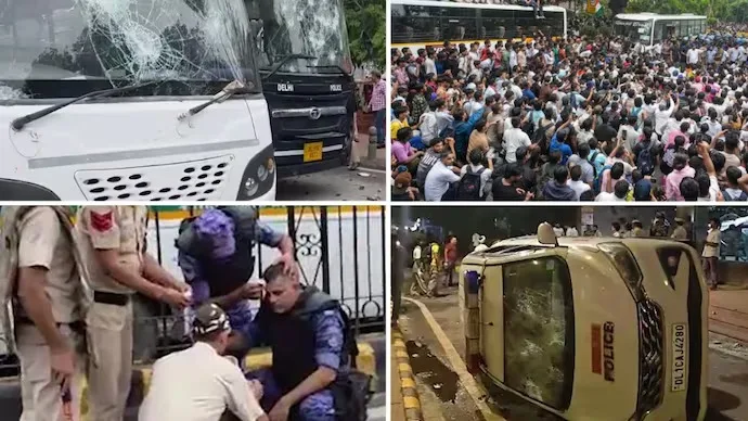 Over 50 police and paramilitary personnel sustain injuries in the violence.