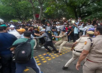 A CJP protest in Delhi turned violent, injuring police personnel, damaging government property, and triggering an investigation