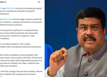 Union Education Minister Dharmendra Pradhan (Right)